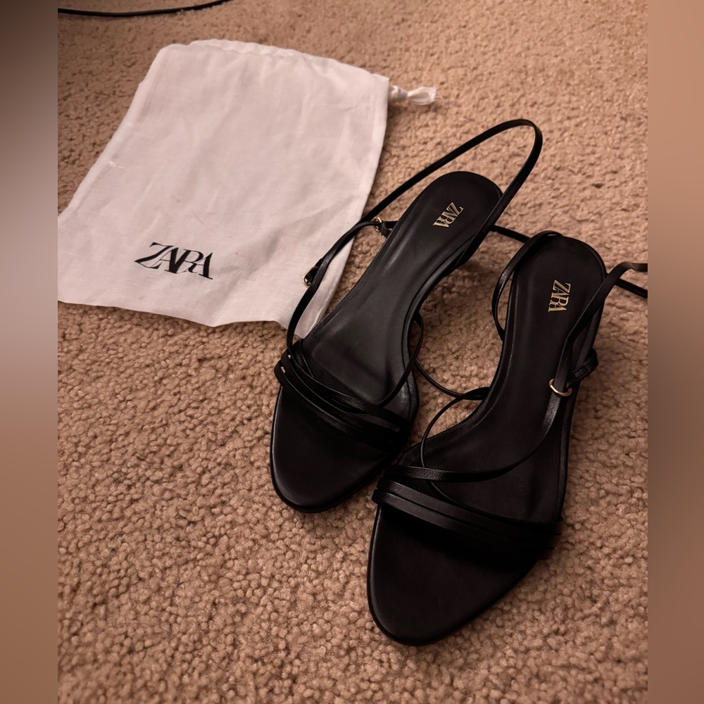 Zara Leather Strappy Heels